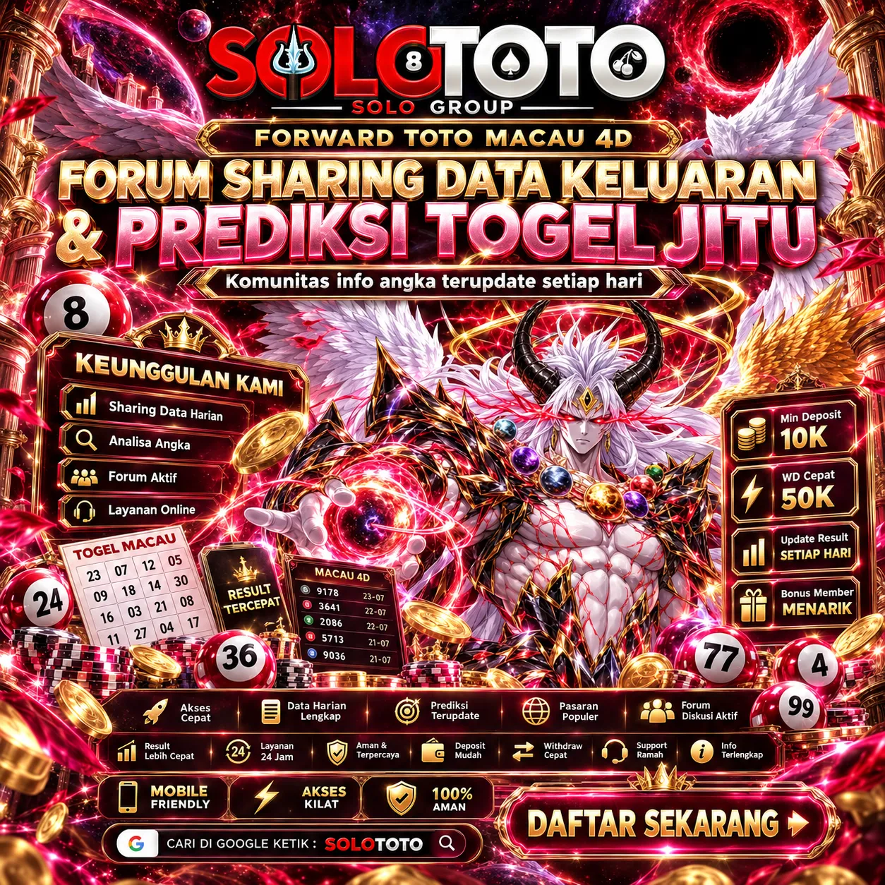 SOLOTOTO ‡ Forward Toto Macau 4D Forum Sharing Data Keluaran & Prediksi Togel Jitu